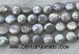 FWP390 15 inches 11mm - 12mm coin freshwater pearl beads