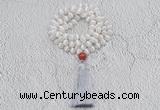 GMN1000 Hand-knotted 8mm, 10mm matte tibetan agate 108 beads mala necklaces with tassel