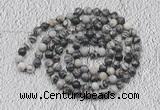 GMN114 Hand-knotted 6mm black & white jasper 108 beads mala necklaces