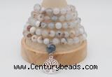 GMN1188 Hand-knotted 8mm, 10mm montana agate 108 beads mala necklaces with charm