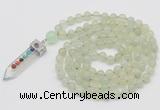 GMN1433 Hand-knotted 8mm, 10mm New jade 108 beads mala necklace with pendant