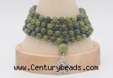 GMN2449 Hand-knotted 6mm Canadian jade 108 beads mala necklaces with charm