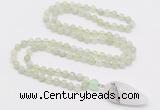 GMN4017 Hand-knotted 8mm, 10mm New jade 108 beads mala necklace with pendant