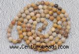 GMN477 Hand-knotted 8mm, 10mm fossil coral 108 beads mala necklaces