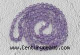 GMN483 Hand-knotted 8mm, 10mm amethyst 108 beads mala necklaces