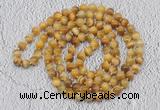 GMN490 Hand-knotted 8mm, 10mm golden tiger eye 108 beads mala necklaces