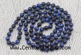GMN503 Hand-knotted 8mm, 10mm blue tiger eye 108 beads mala necklaces