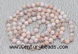 GMN510 Hand-knotted 8mm, 10mm natural pink opal 108 beads mala necklaces