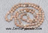 GMN512 Hand-knotted 8mm, 10mm sunstone 108 beads mala necklaces