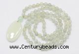 GMN5161 Hand-knotted 8mm, 10mm New jade 108 beads mala necklace with pendant