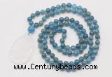 GMN5231 Hand-knotted 8mm, 10mm apatite 108 beads mala necklace with pendant