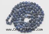 GMN5508 Hand-knotted 6mm matte sodalite 108 beads mala necklaces