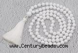 GMN58 Hand-knotted 8mm candy jade 108 beads mala necklace with tassel