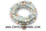 GMN7004 8mm matte amazonite 108 mala beads wrap bracelet necklace