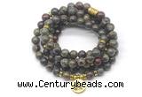 GMN7020 8mm dragon blood jasper 108 mala beads wrap bracelet necklace