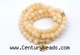 GMN7027 8mm honey jade 108 mala beads wrap bracelet necklace