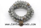 GMN7034 8mm labradorite 108 mala beads wrap bracelet necklace