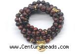 GMN7043 8mm red tiger eye 108 mala beads wrap bracelet necklace