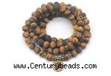 GMN7045 8mm matte yellow tiger eye 108 mala beads wrap bracelet necklace