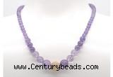 GMN7326 amethyst graduated beaded necklace & bracelet set