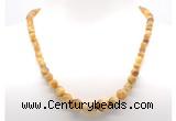 GMN7330 golden tiger eye graduated beaded necklace & bracelet set