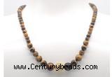 GMN7331 yellow tiger eye graduated beaded necklace & bracelet set