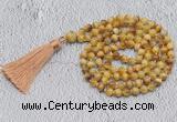 GMN742 Hand-knotted 8mm, 10mm golden tiger eye 108 beads mala necklaces with tassel