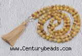 GMN743 Hand-knotted 8mm, 10mm golden tiger eye 108 beads mala necklaces with tassel