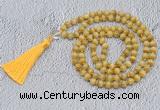 GMN745 Hand-knotted 8mm, 10mm golden tiger eye 108 beads mala necklaces with tassel