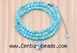 GMN7469 4mm faceted round amazonite beaded necklace with constellation charm