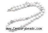 GMN7700 18 - 36 inches 8mm, 10mm round white howlite beaded necklaces