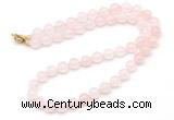 GMN7792 18 - 36 inches 8mm, 10mm round rose quartz beaded necklaces