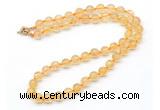 GMN7806 18 - 36 inches 8mm, 10mm round citrine beaded necklaces