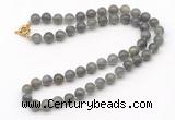 GMN7817 18 - 36 inches 8mm, 10mm round labradorite beaded necklaces