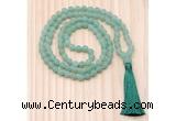 GMN8705 Hand-Knotted 8mm, 10mm Matte Green Aventurine 108 Beads Mala Necklace