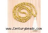 GMN8802 Hand-Knotted 8mm, 10mm Grade AA Golden Tiger Eye 108 Beads Mala Necklace