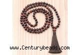 GMN8806 Hand-Knotted 8mm, 10mm Grade AA Red Tiger Eye 108 Beads Mala Necklace