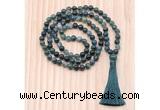 GMN8831 Hand-Knotted 8mm, 10mm Moss Agate 108 Beads Mala Necklace