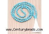 GMN8840 Hand-Knotted 8mm, 10mm Blue Howlite 108 Beads Mala Necklace