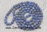 GMN926 Hand-knotted 8mm, 10mm matte lapis lazuli 108 beads mala necklaces