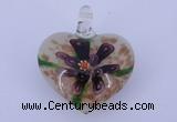 LP10 16*32*38mm heart inner flower lampwork glass pendants