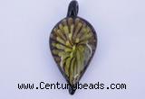 LP90 13*25*53mm leaf inner flower lampwork glass pendants