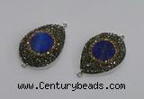 NGC1165 25*35mm teardrop lapis lazuli gemstone connectors wholesale