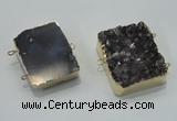 NGC120 30*40mm - 35*45mm rectangle druzy amethyst connectors