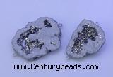 NGC1472 28*35mm - 40*45mm freeform plated druzy agate connectors