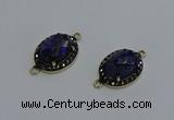 NGC5134 16*20mm oval lapis lazuli gemstone gemstone connectors