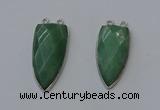 NGC5147 16*35mm - 18*40mm arrowhead green aventurine connectors