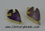 NGC5377 20*35mm - 25*40mm arrowhead light amethyst connectors