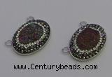 NGC5493 18*25mm oval plated druzy agate gemstone connectors