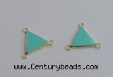 NGC5986 15*16mm triangle white howlite turquoise connectors